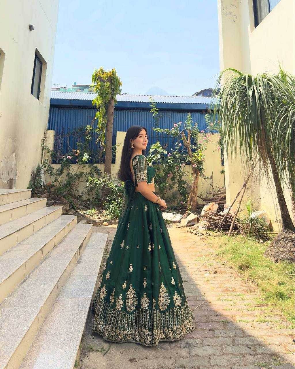 Jimmy Choo Designer Embroidered Lehenga - MYLUXURY LANE ENTERPRISE